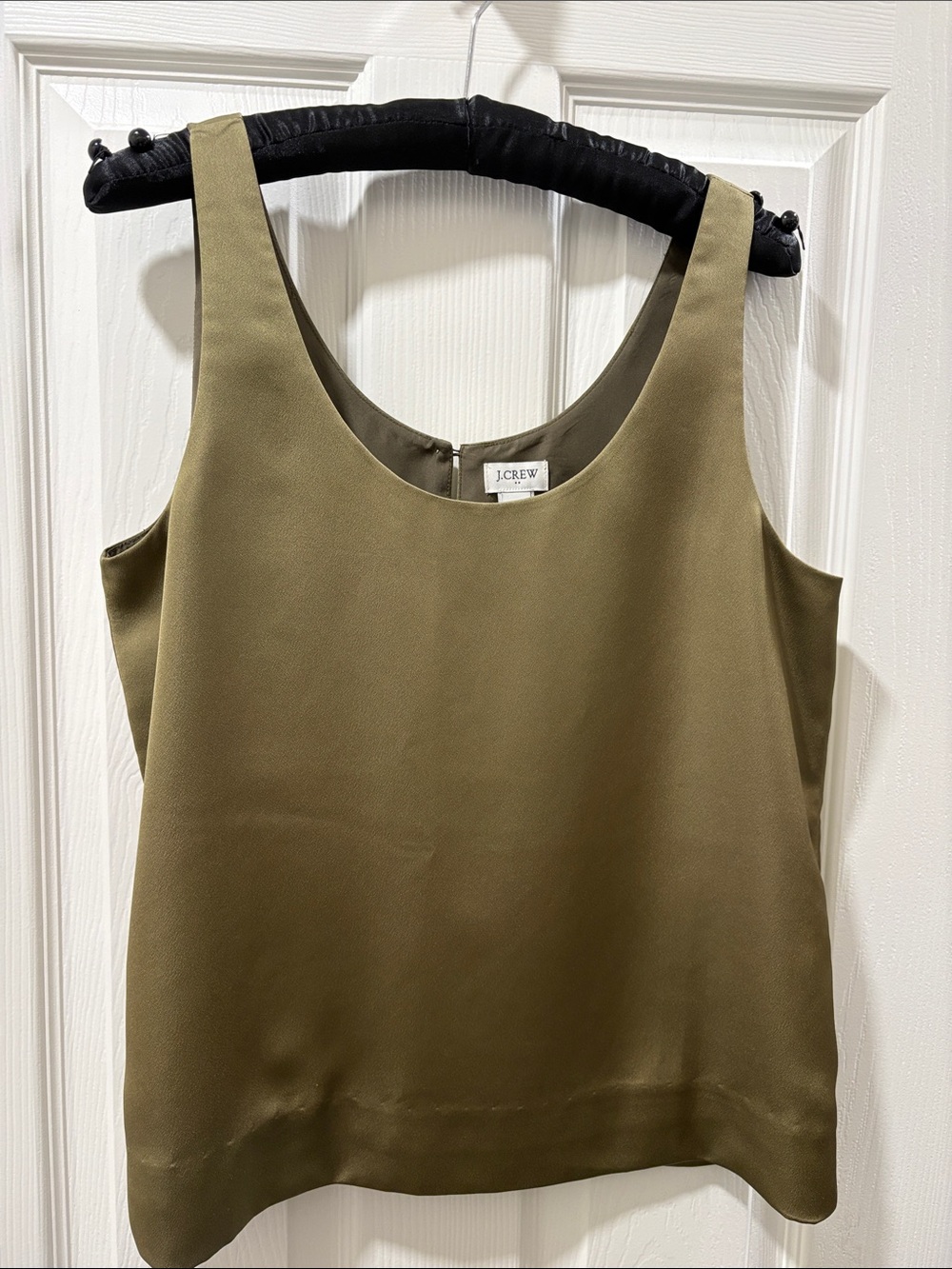 J. Crew Olive Green Silk Scoop Neck Camisole